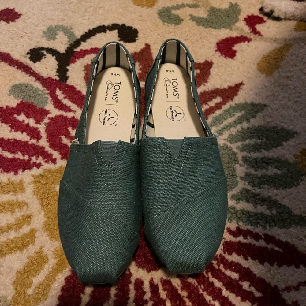 Toms Alpagarta Green Canvas Shoes